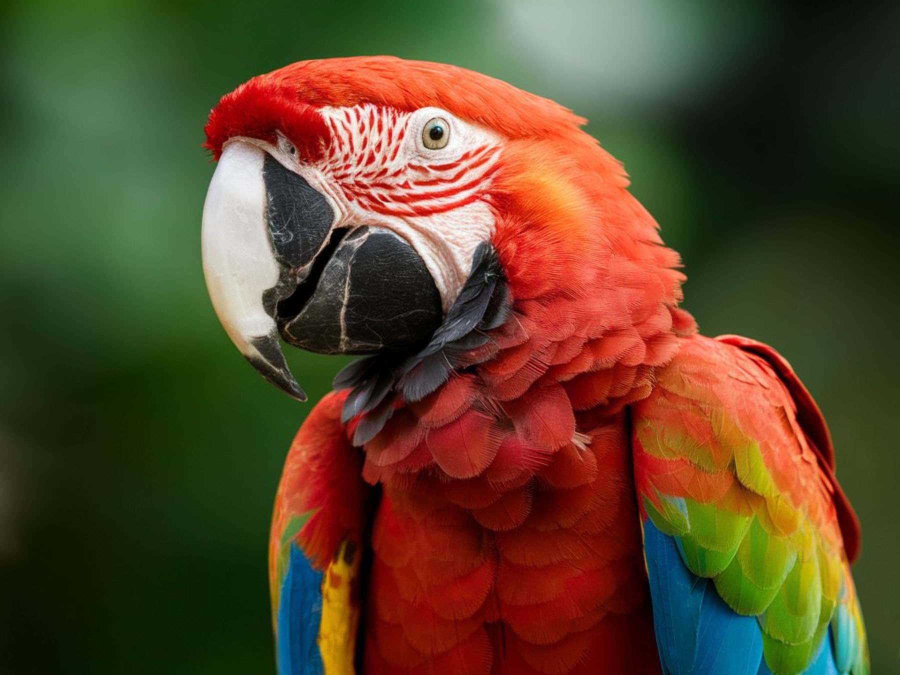 Scarlet Macaw close up portrait